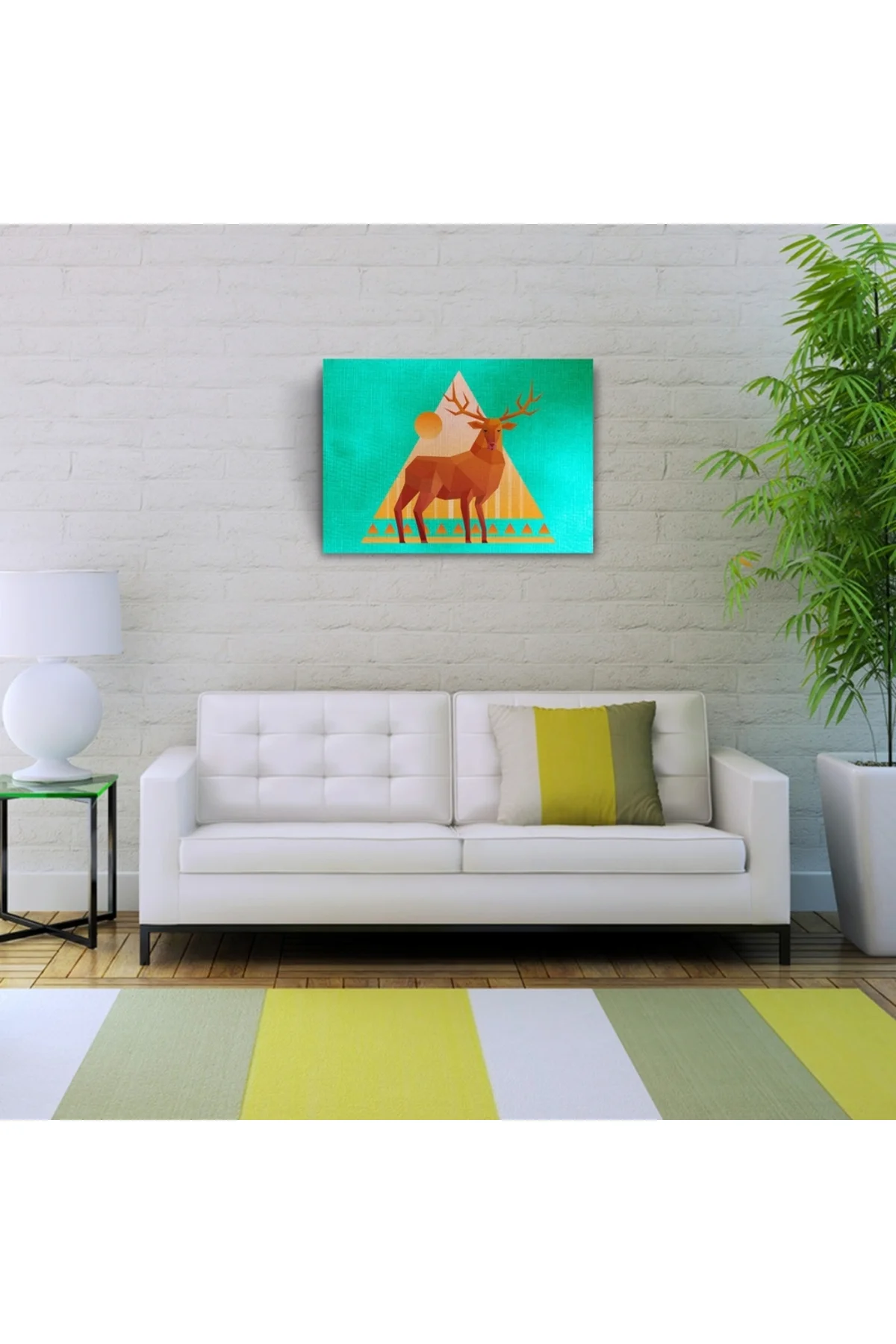 Geyik Figürü, Soyut Çalışma Kanvas Tablo 50 x 70