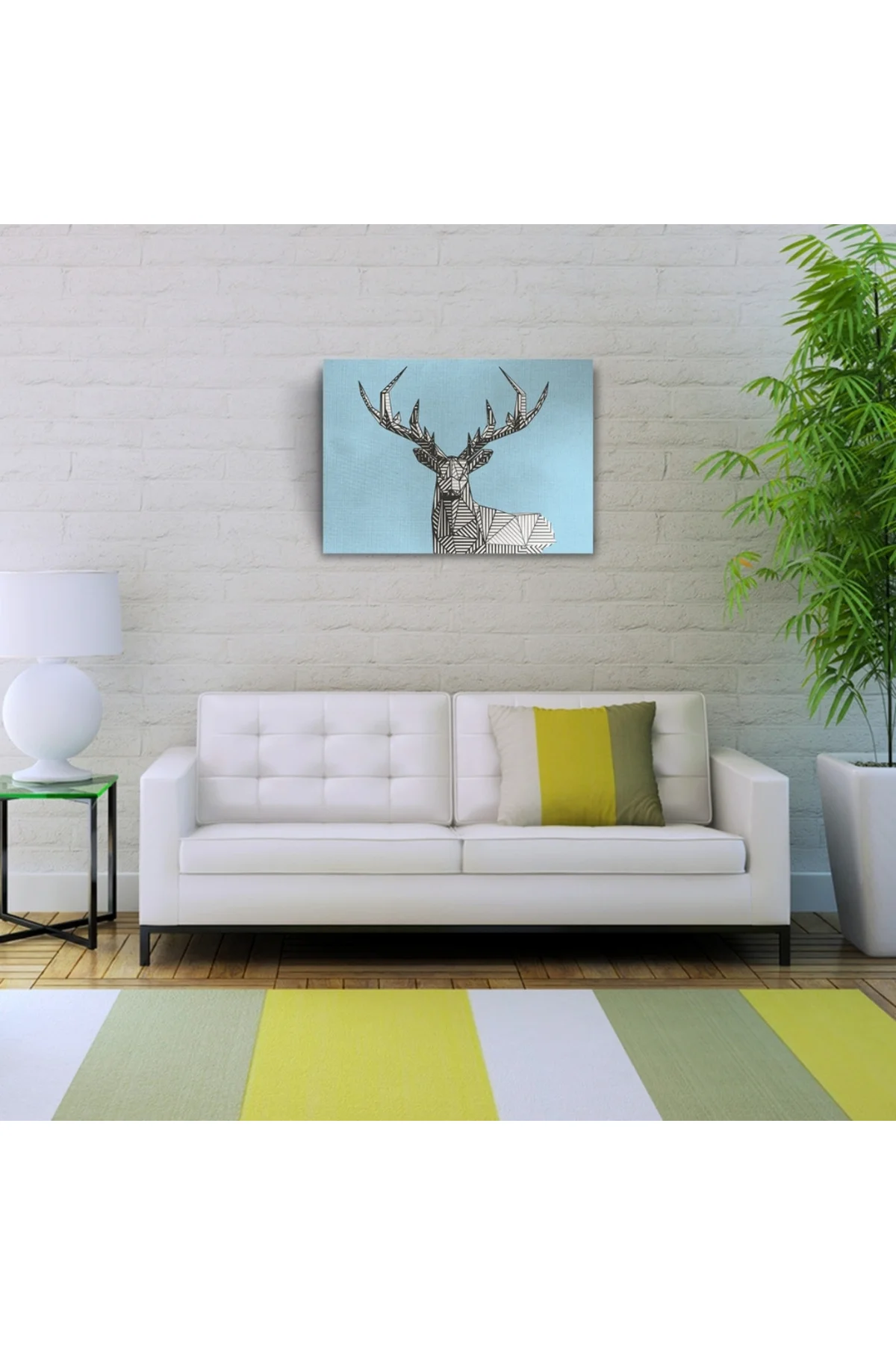 Geyik Temalı Soyut Çalışma Kanvas Tablo 50 x 70