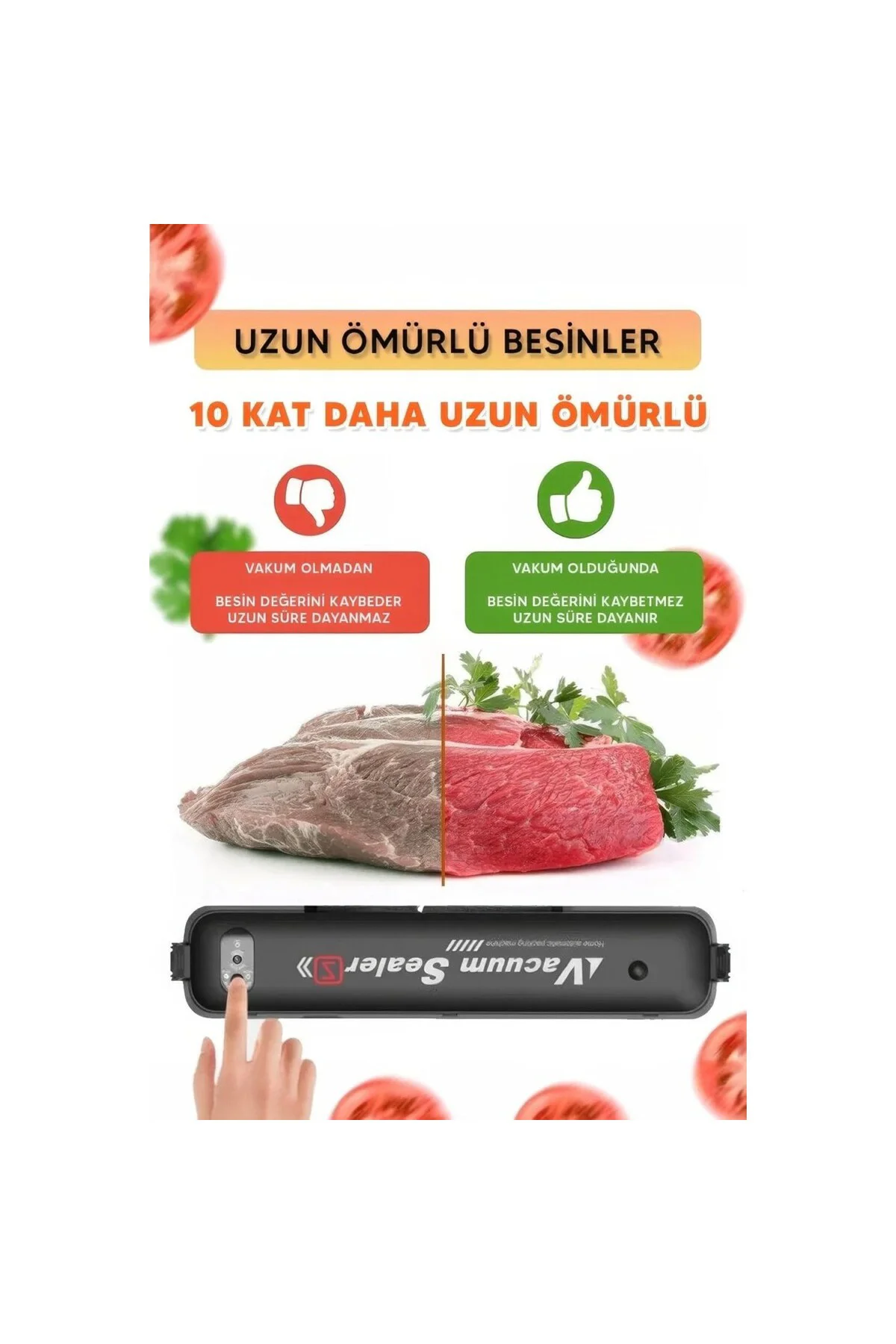 Gıda Vakum Ve Mühürleme Makinesi Tazelik Koruma Ev Ve Restoran 10