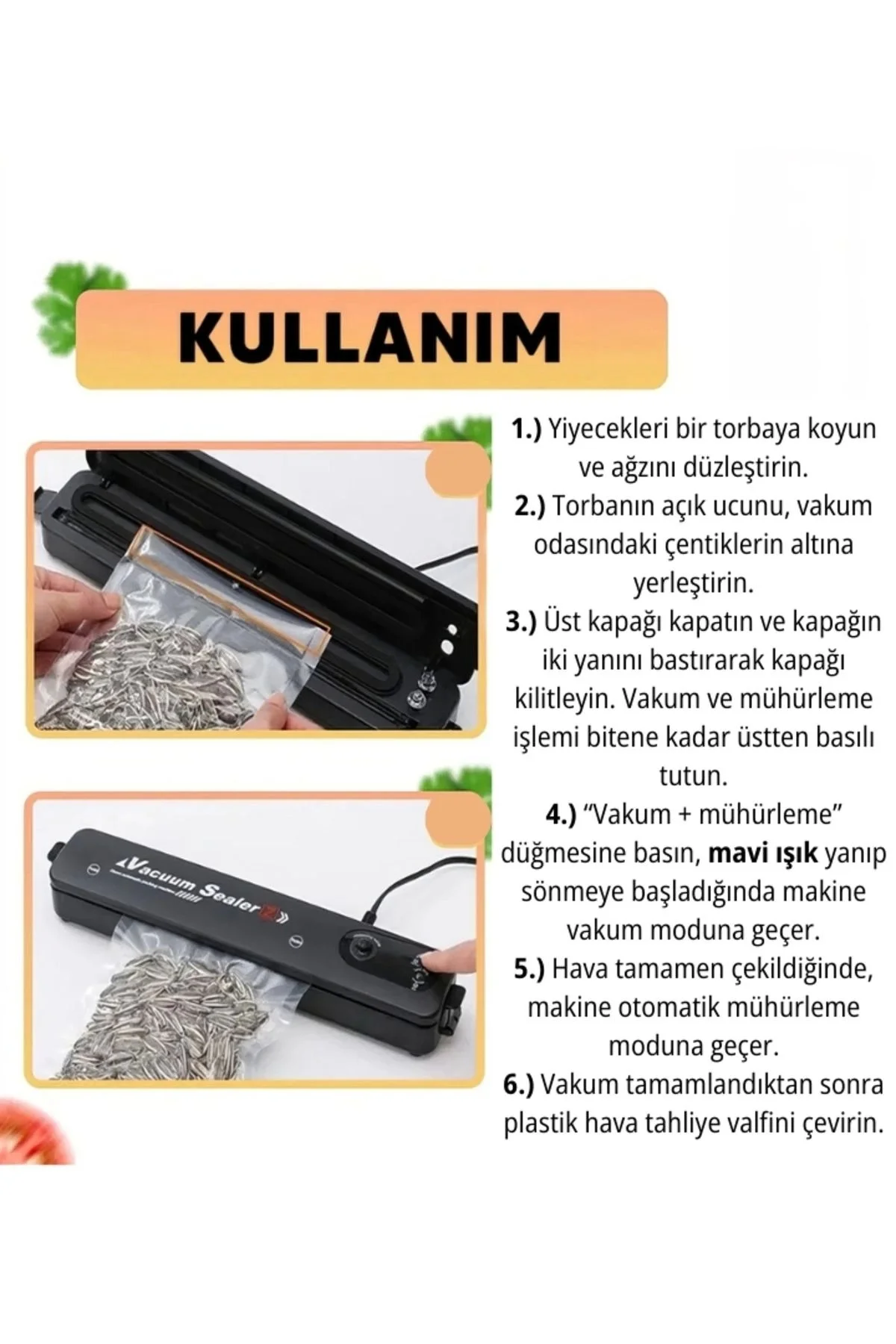 Gıda Vakum Ve Mühürleme Makinesi- Yiyecek Tazeliği Koruma Ev Ve Restoran İçin ( ) LSNTKN-RS4 Gıda Vakum Ve Mühürleme Makinesi- Yiyecek Tazeliği Koruma Ev Ve Restoran İçin ( ) LSNTKN-RS4