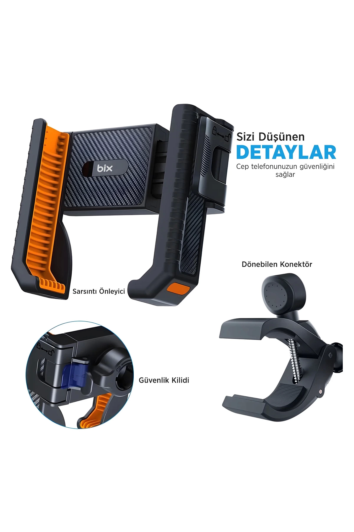 Gidon Bağlantılı Bisiklet Motosiklet İçin Esnek Abs 4-7.8″ İnç Te