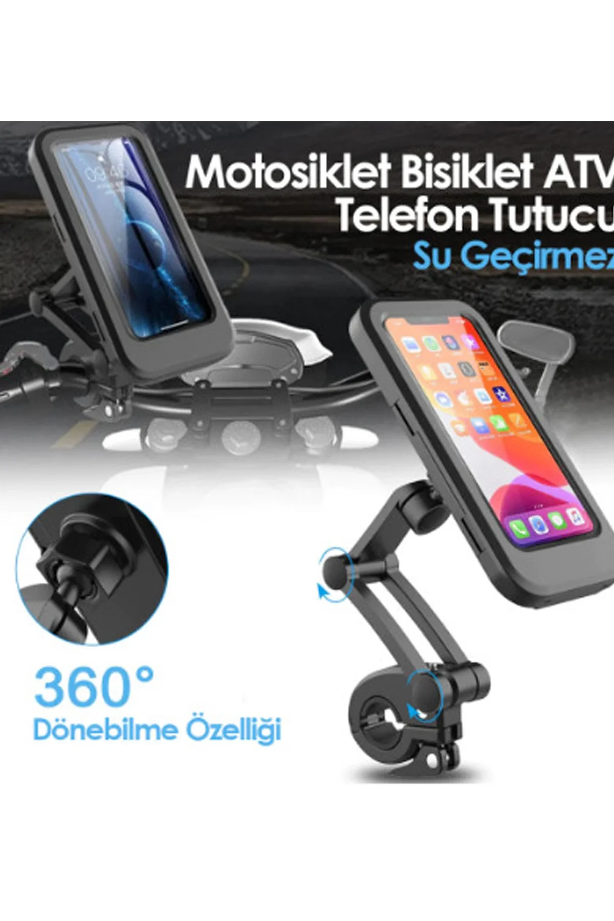 Gidon Bağlantılı Su Geçirmez Mıknatıslı Motorsiklet Telefon Tutucu Gidon Bağlantılı Su Geçirmez Mıknatıslı Motorsiklet Telefon Tutucu