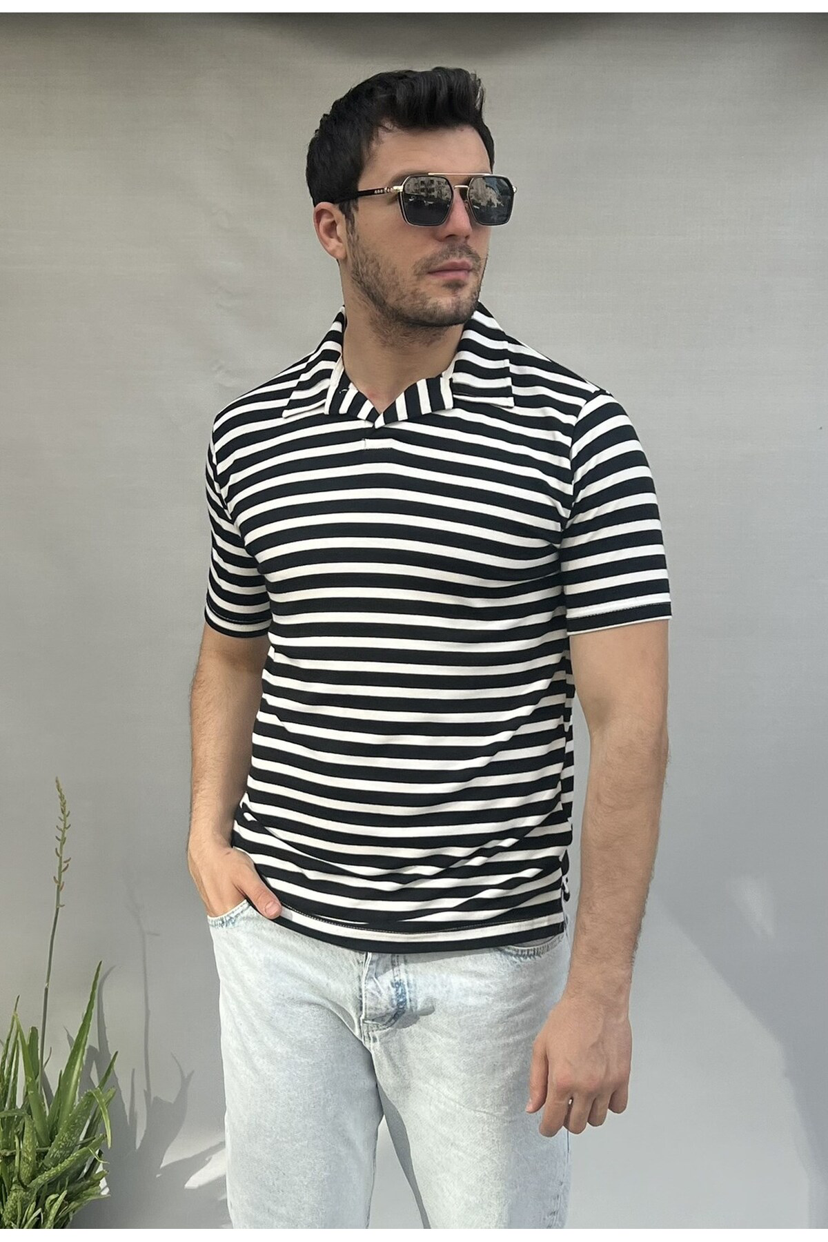 Casualmen32 Giesto Çizgili Polo Yaka