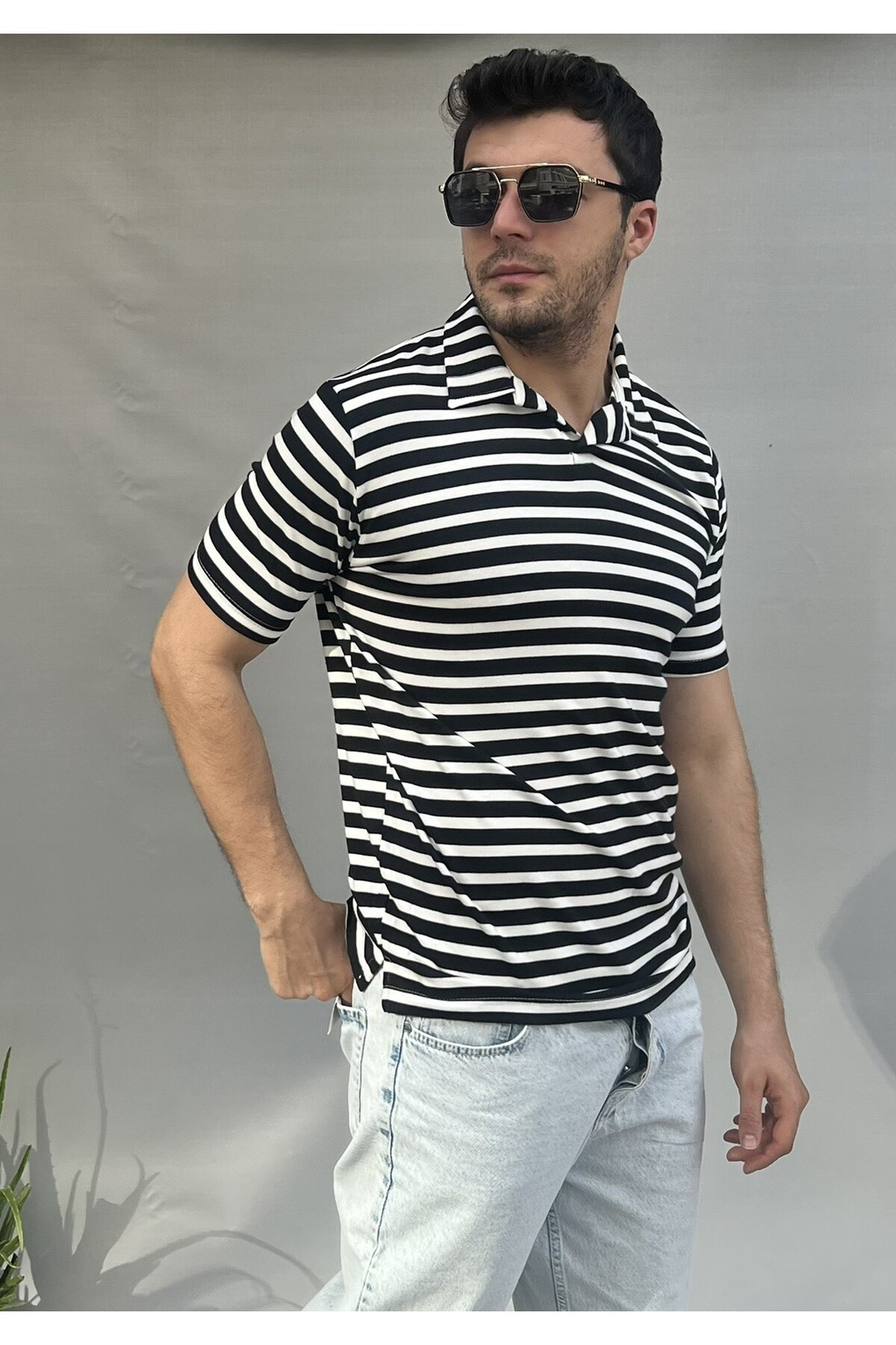 Casualmen32 Giesto Çizgili Polo Yaka