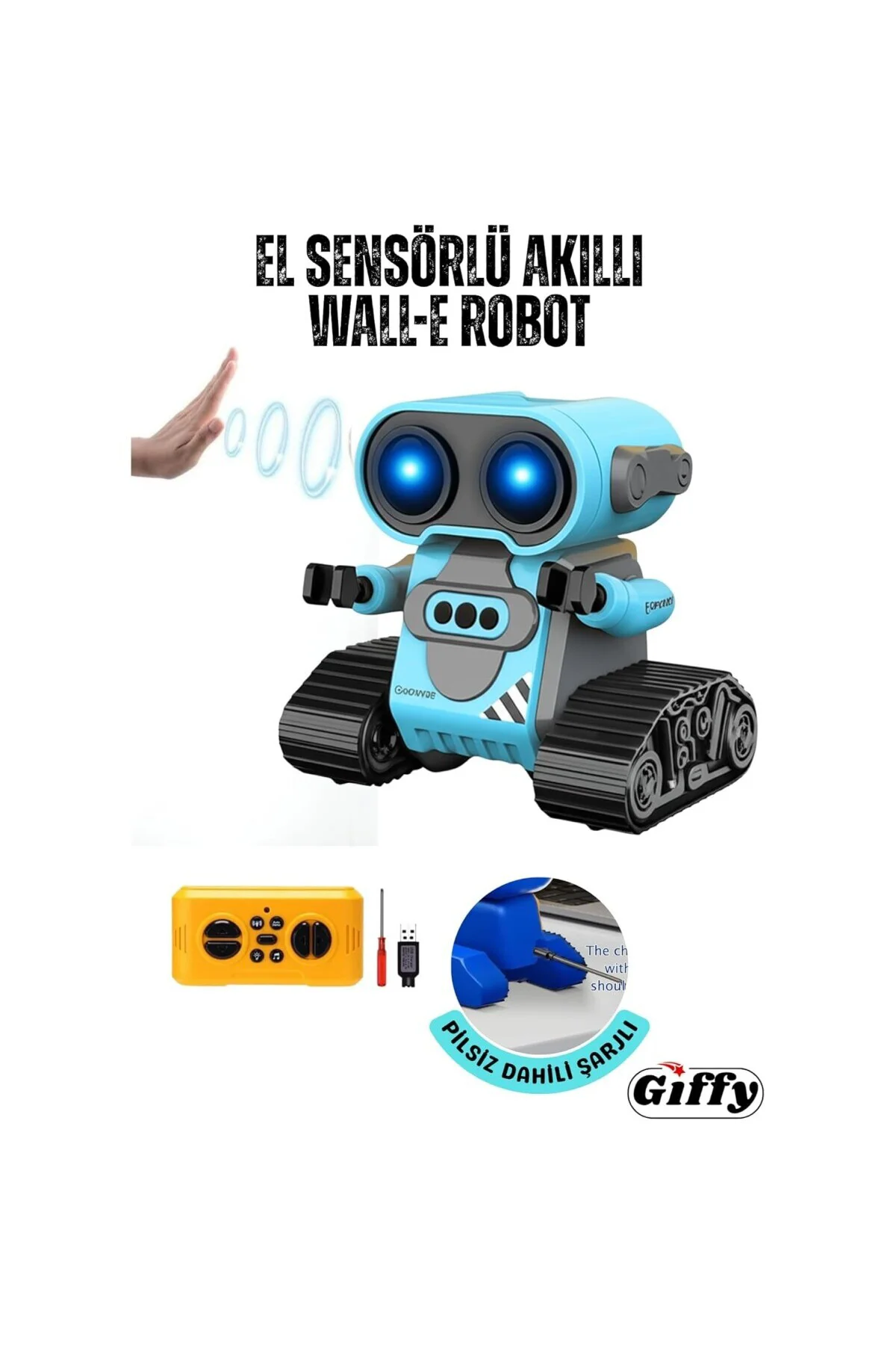 Giffy/Oyuncak Uzaktan Kumandalı El Sensörlü Akıllı WALL-E Robot D