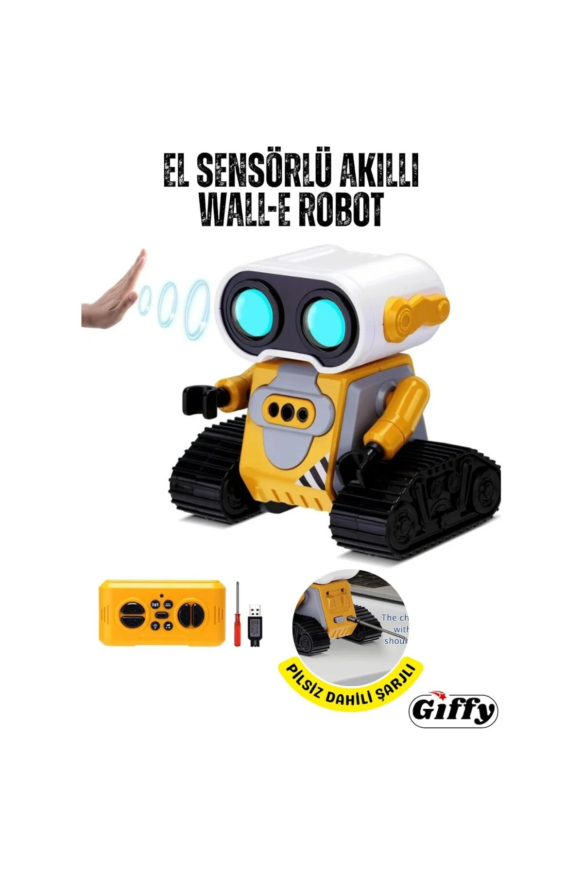Giffy/Oyuncak Uzaktan Kumandalı El Sensörlü Akıllı WALL-E Robot D