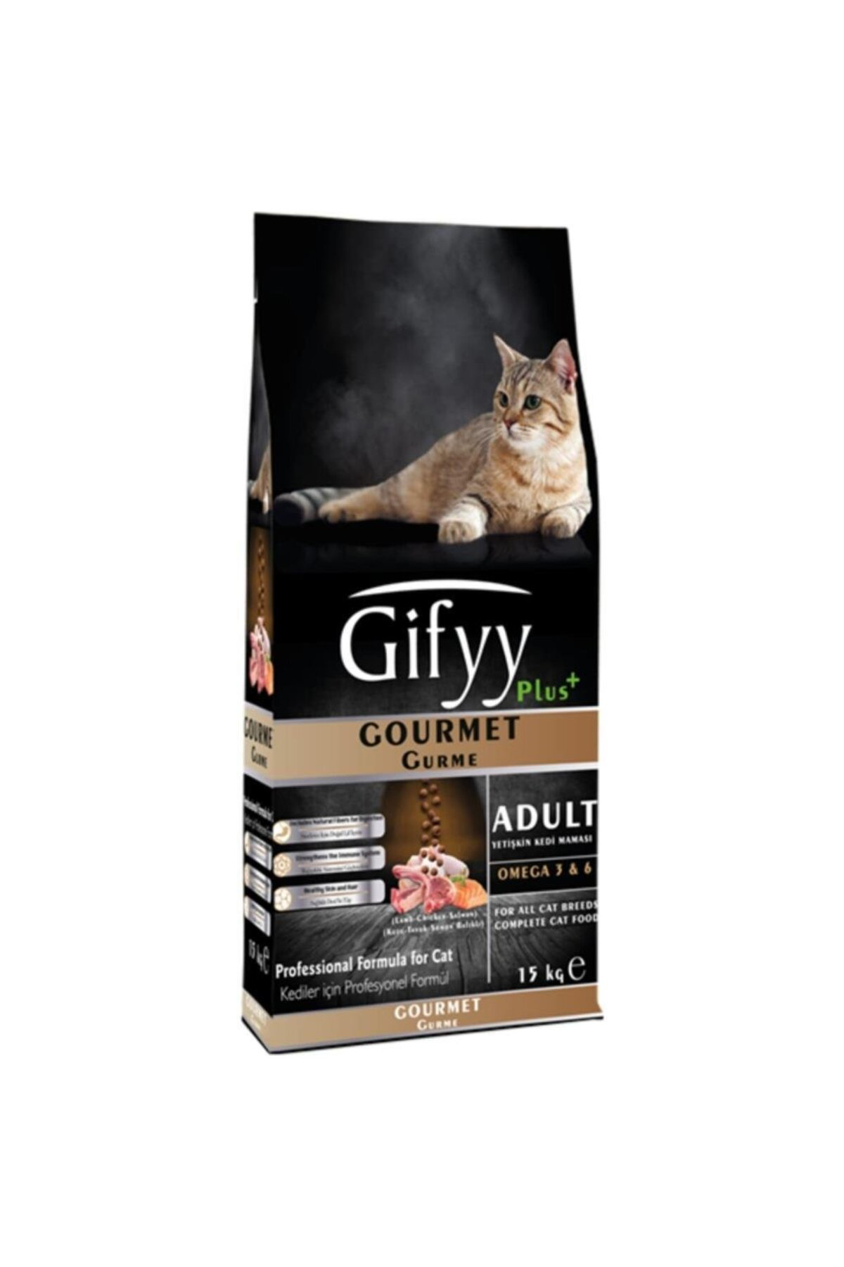 Giffy Gifyy Gurme Yetişkin Kedi Maması 15 Kg - Kuzu Etli, Balık Yağlı,