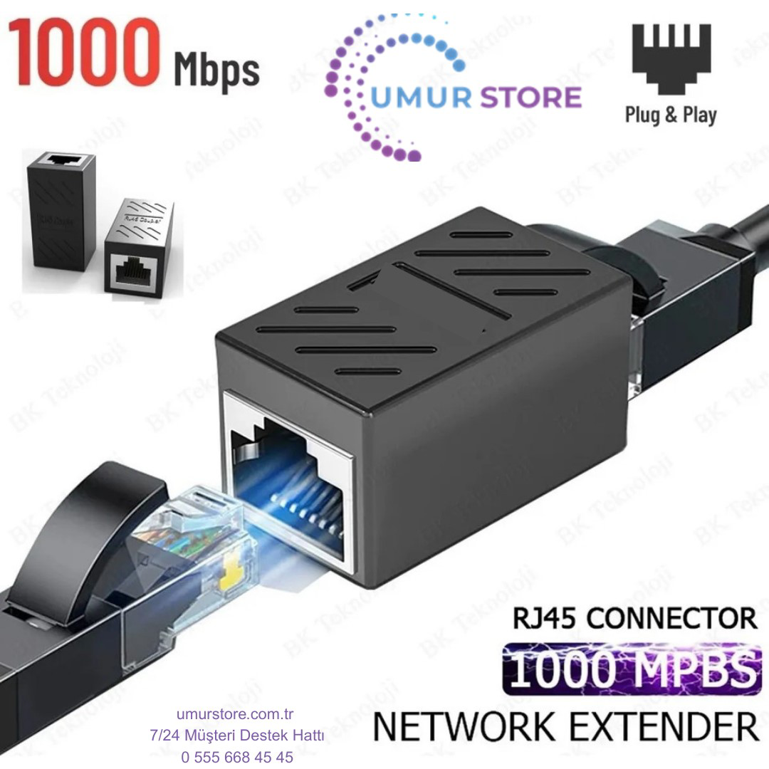 Gigabit Destekli RJ45 Dişi Dişi CAT5E/CAT6/7/8 Ethernet Lan Ağı B
