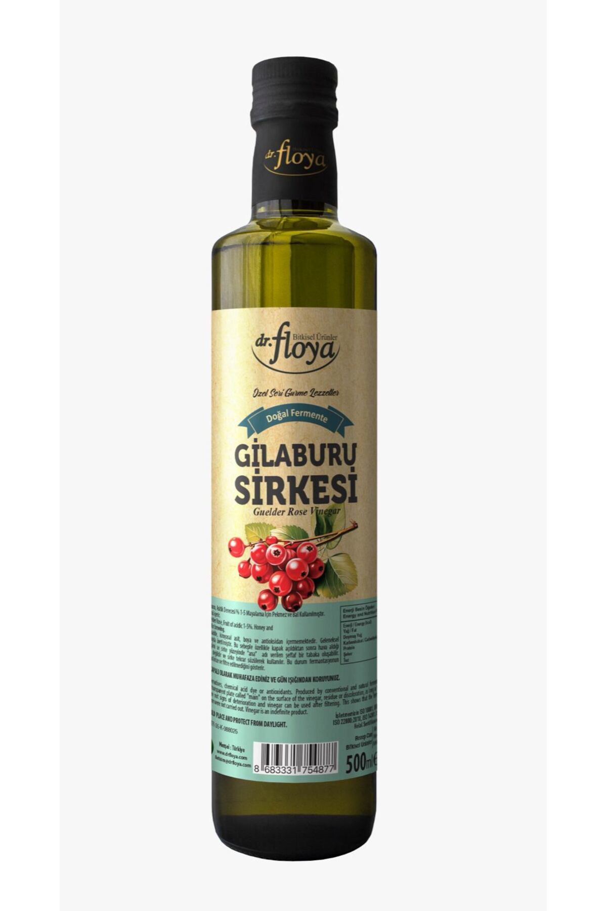 Gilaburu Sirkesi Doğal Fermantasyon Guelder Rose Vinegar 500 Ml