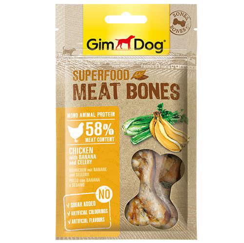 GimDog MeatBones Muzlu Kerevizli Tavuk Köpek Ödülü 70 gr