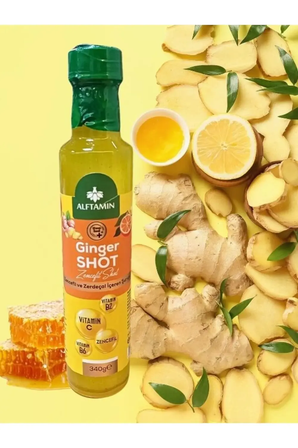 Ginger Shot Zencefil Shot Zerdeçal C Vitamini İçerikli 340 Gr