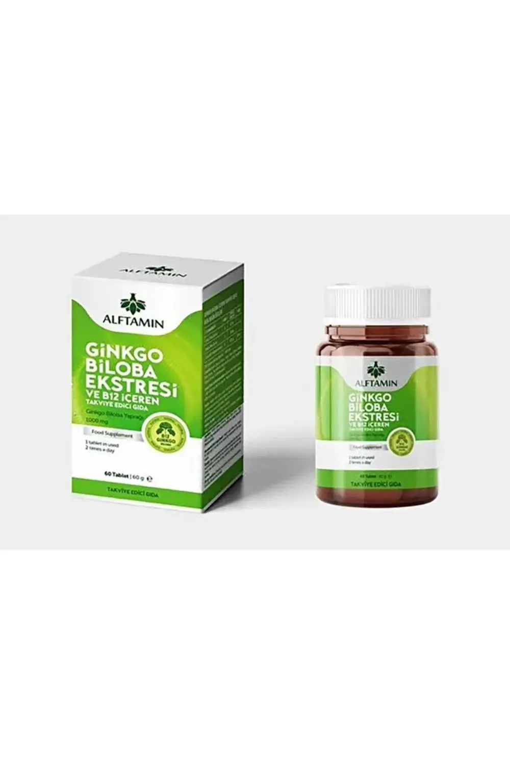 Ginkgo Biloba ve B12 İçeren Takviye 1100 mg 60 Tablet