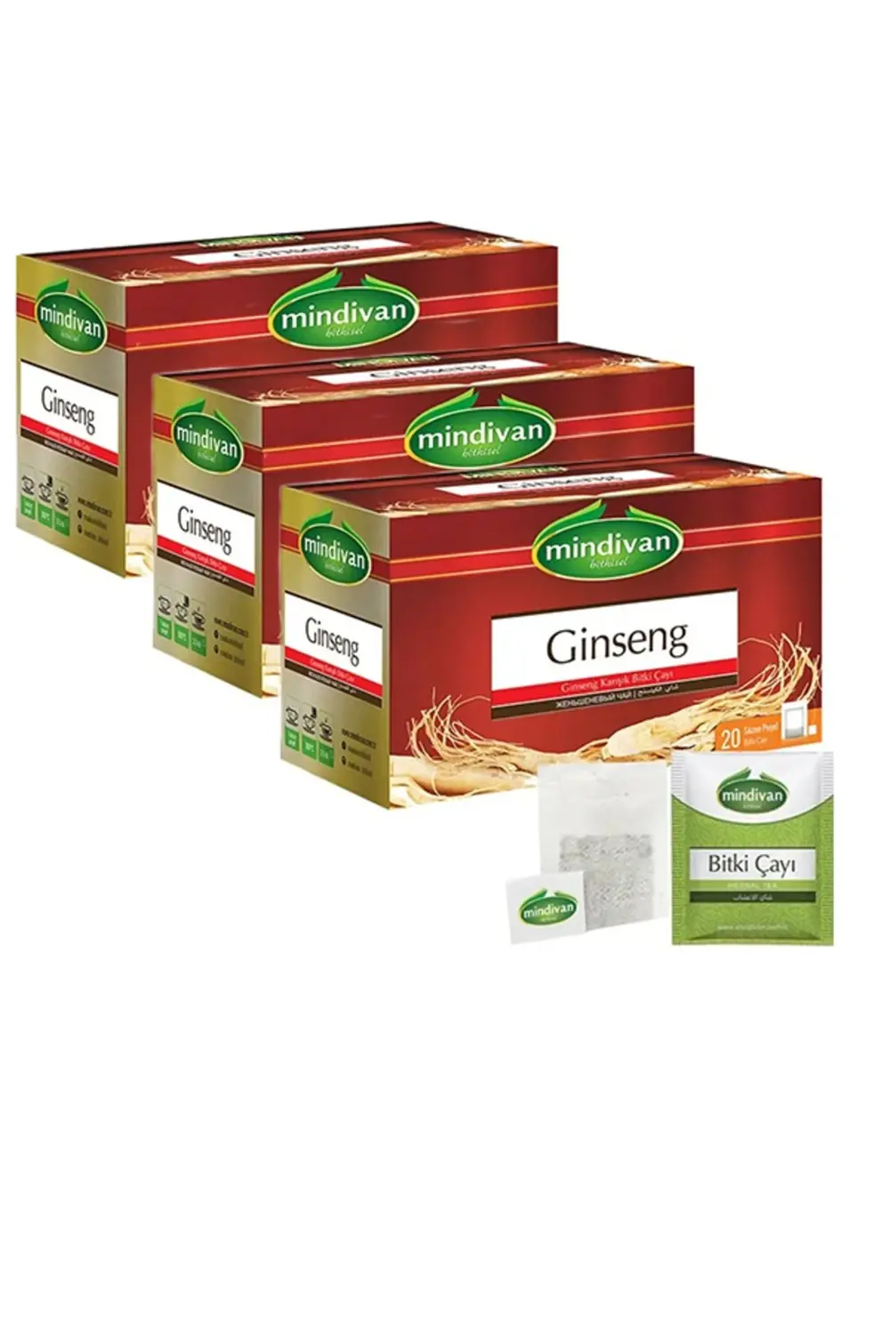 Ginseng Çayı 20 'li Premium Süzen Poşet, 3 Adet