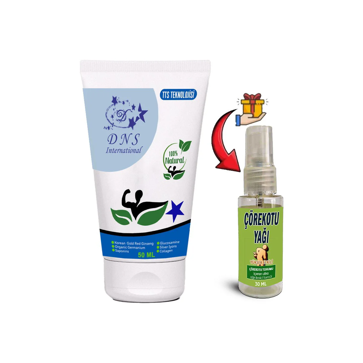 Ginseng Kolajenli Gümüş İyonu Glukozamin Krem 50 ml + Çörek Otu Yağı