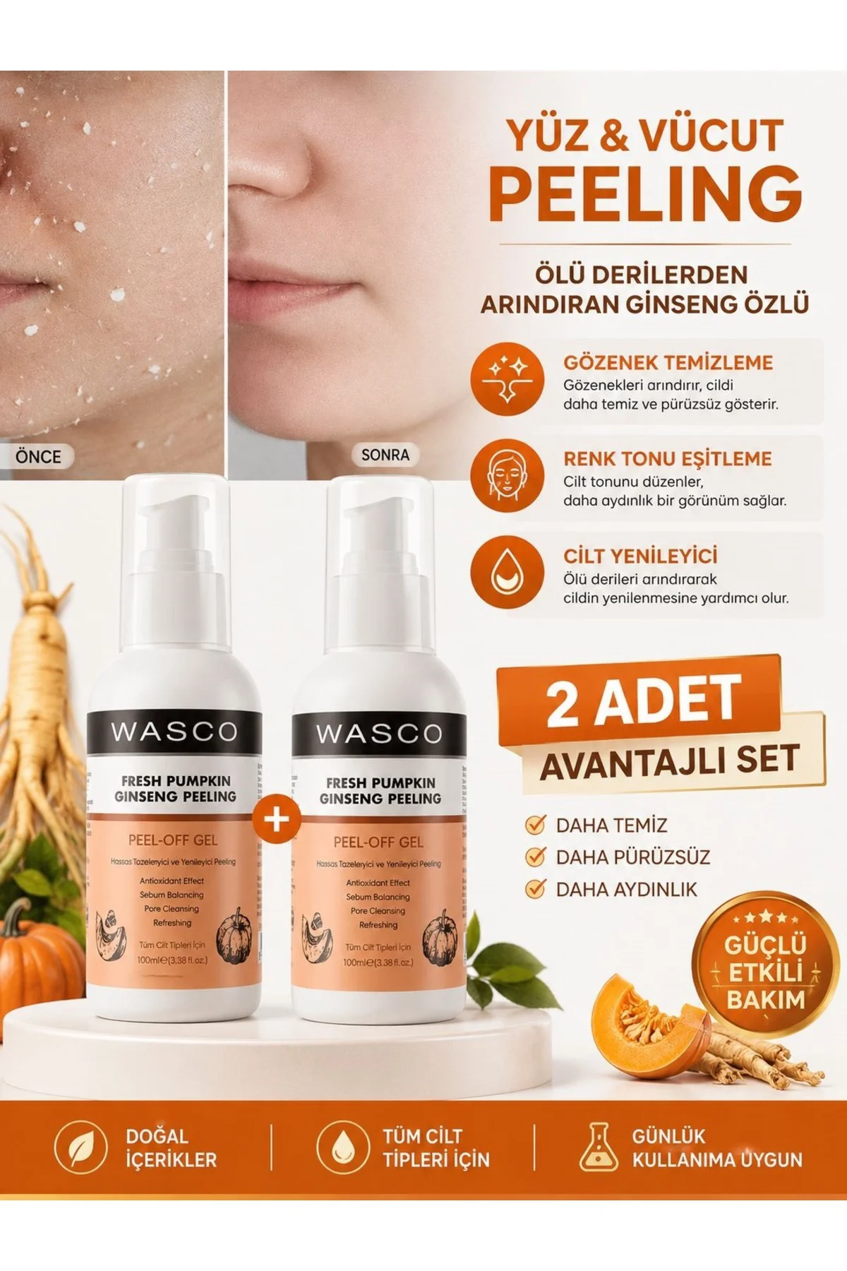 Ginseng Özlü Yüz Ve Vücut Peelingi 100 ml X 2 Adet