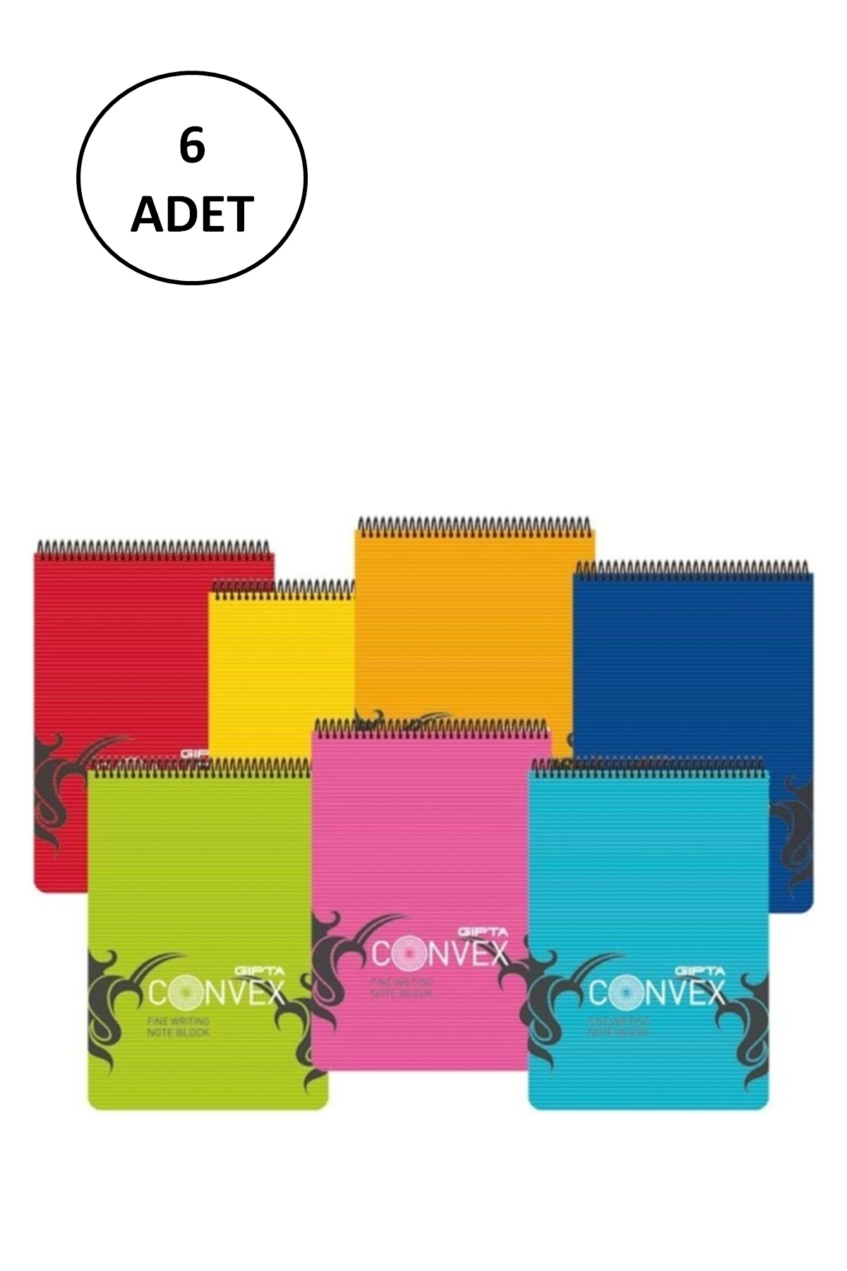 Just Cheap Store Gipta A5 Bloknot Convex Spiralli Plastik Kapak Çizgili 100 Yaprak