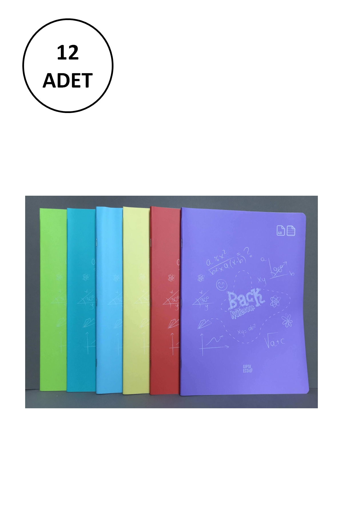 Just Cheap Store Gipta Defter Eco Back A5 80 Yaprak Pp Kapak 12 Adet