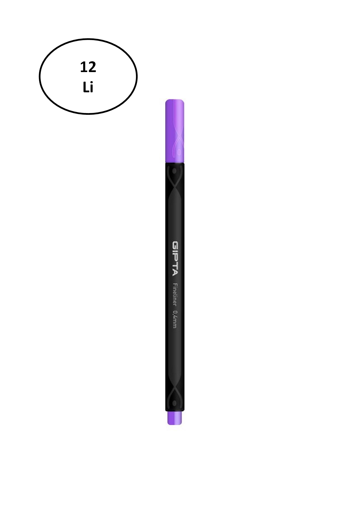 Just Cheap Store Gipta Fineliner Kalem 0,4 Mm Karton Kutu Üçgen Lila 12'Li