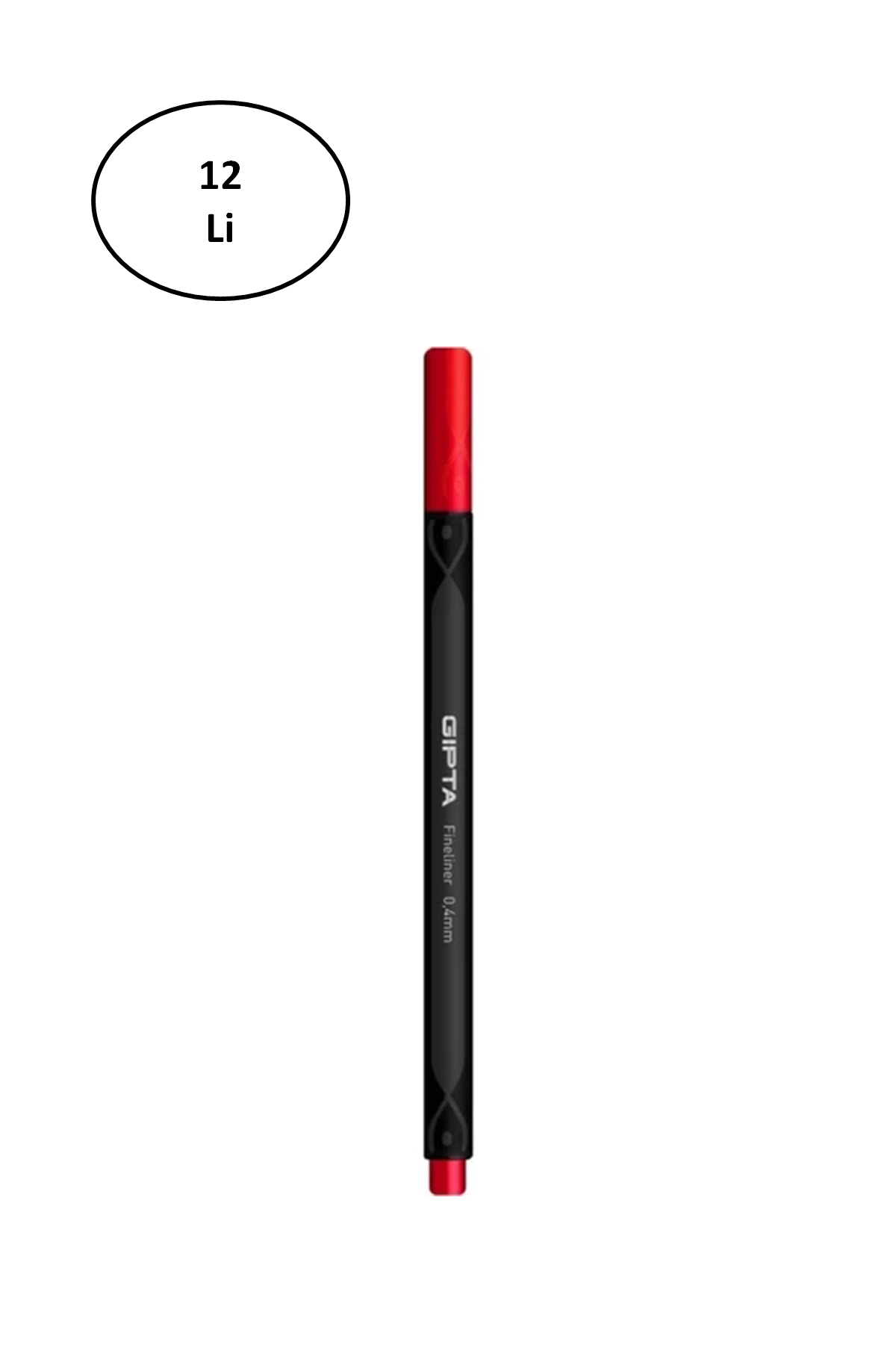 Just Cheap Store Gipta Fineliner Kalem 0,4 Mm Karton Kutu Üçgen Kirmizi 12'Li