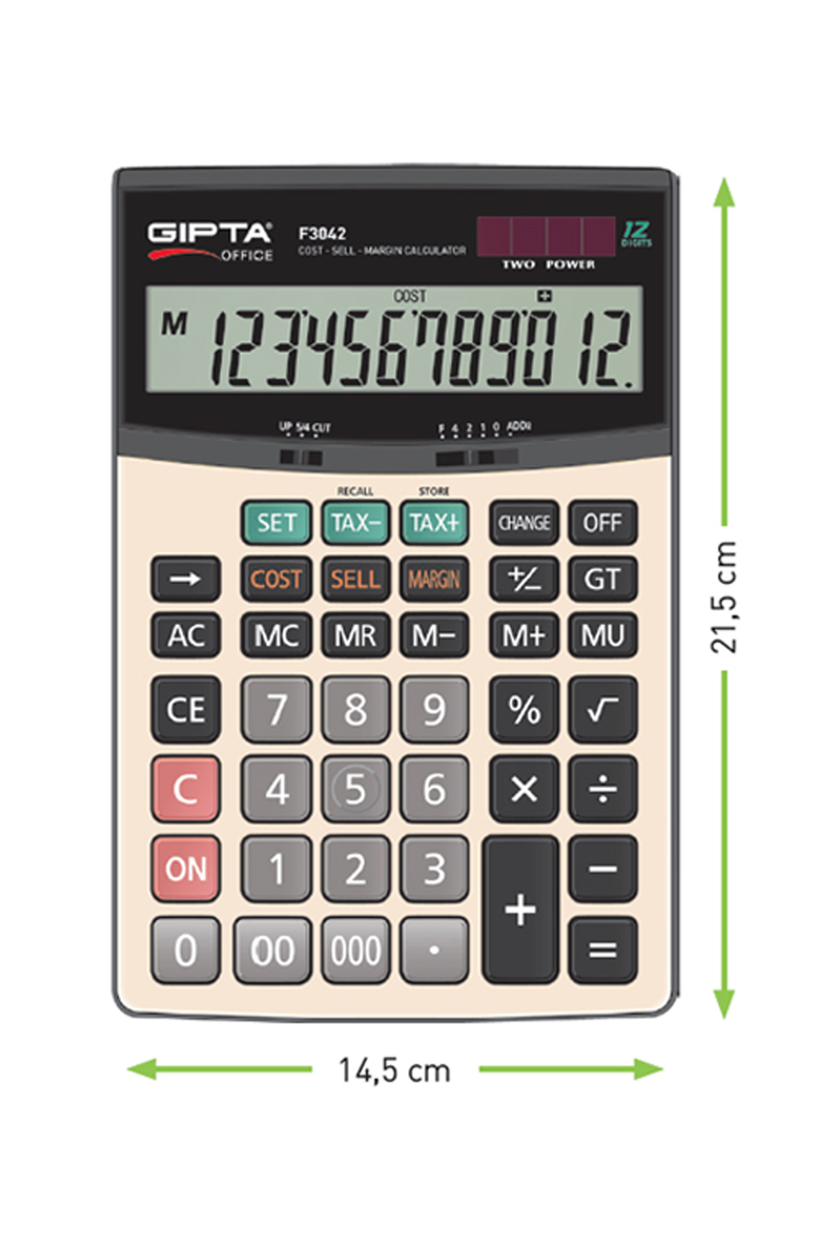 Just Cheap Store Gipta Hesap Makinasi Masa Üstü 12 Hane F3042