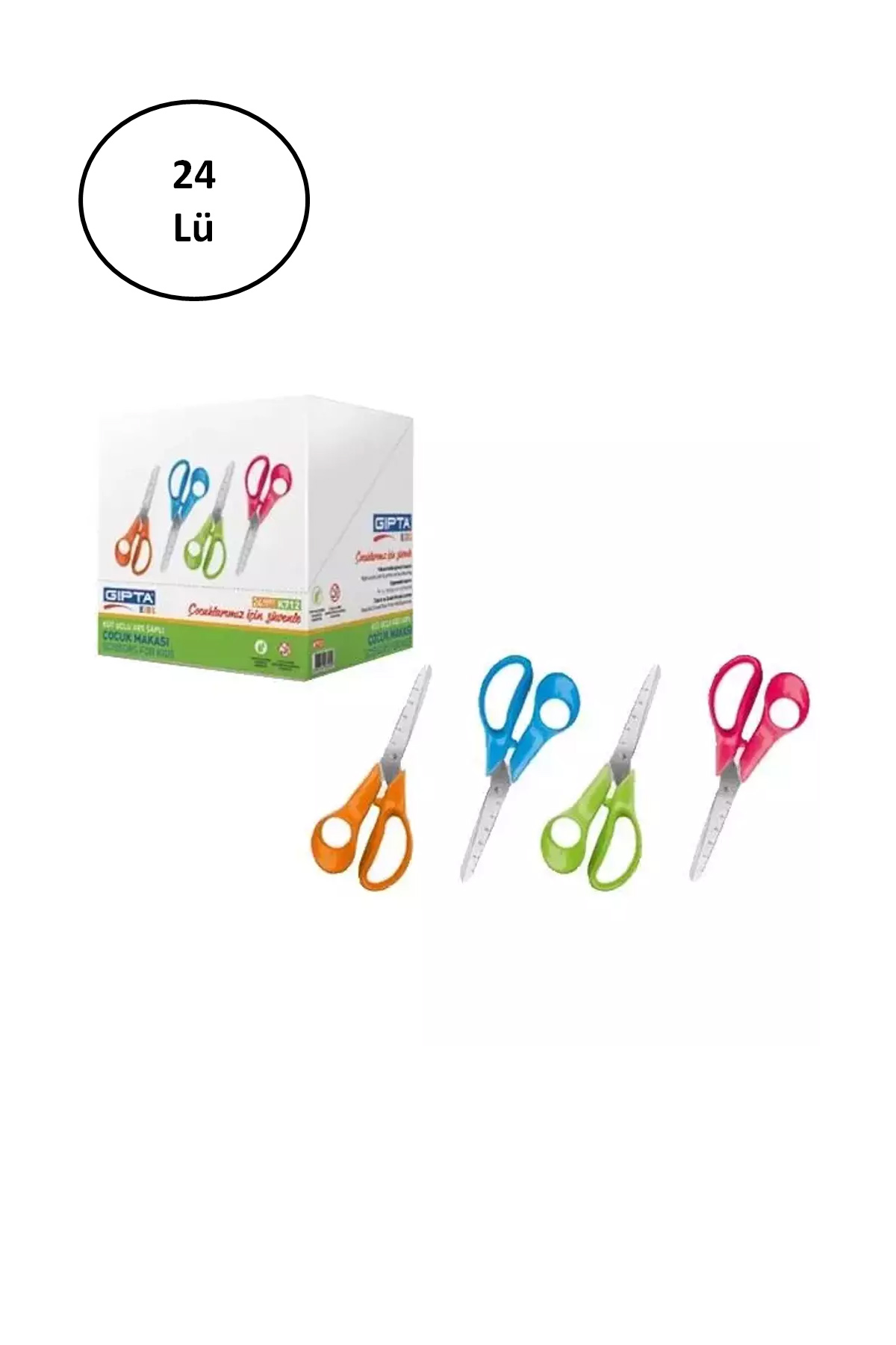 Just Cheap Store Gipta Öğrenci Makasi Küt Uçlu Ergo Cetvelli 24'Lü