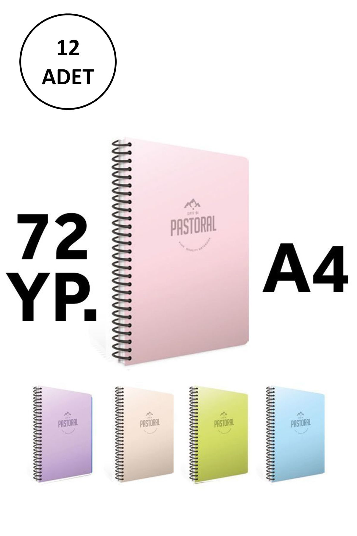 Just Cheap Store Gipta Pastoral 17X24 72 Yp Çizgili Spiralli Pp Kapak Defter 12 Ad