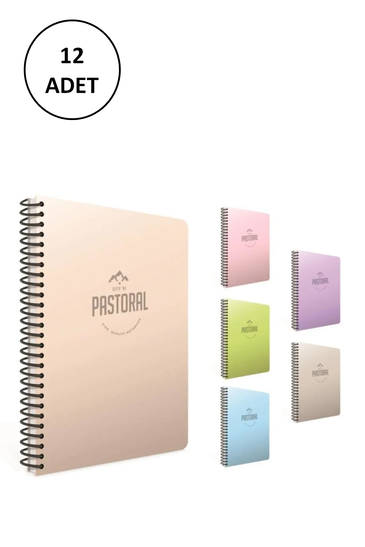 Just Cheap Store Gipta Pastoral Spiralli Pp Kapak Defter 17X24cm 72 Yaprak Kareli 