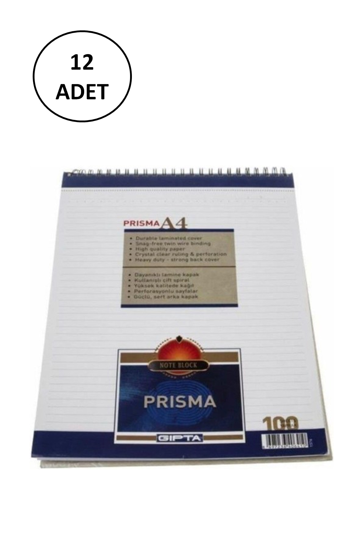 Gıpta Prisma Bloknot A-4 Spiralli Karton Kapak 100 Yaprak Çizgili Gıpta Prisma Bloknot A-4 Spiralli Karton Kapak 100 Yaprak Çizgili