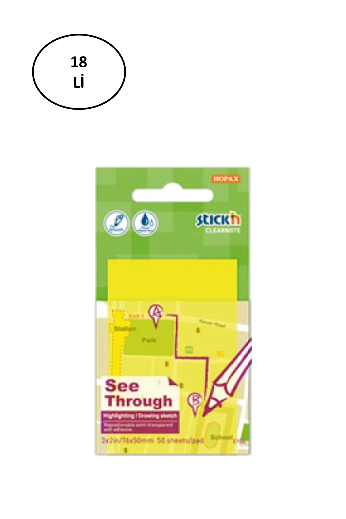 Gıpta Şeffaf Postit 76X51 Yarı Saydam Neon Sarı 50 Yaprak Gıpta Şeffaf Postit 76X51 Yarı Saydam Neon Sarı 50 Yaprak