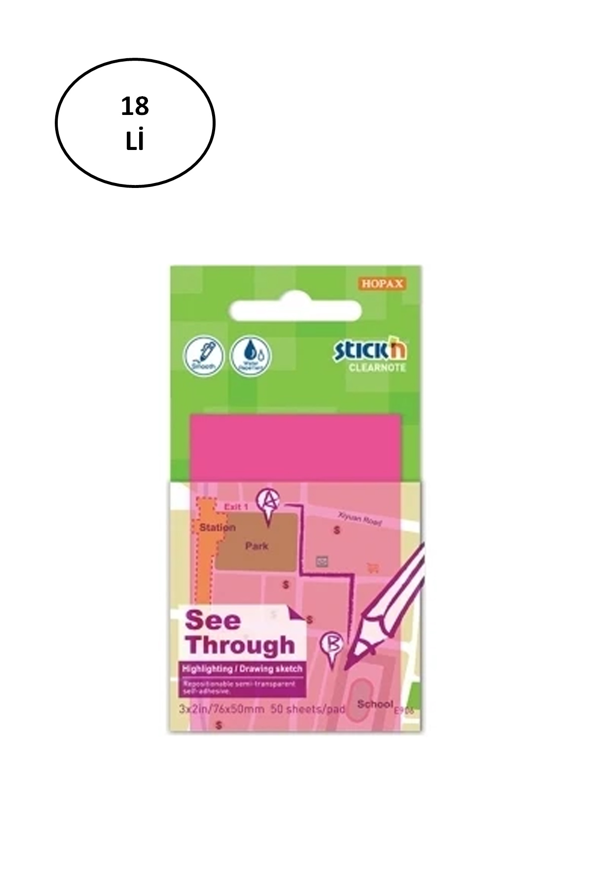 Gıpta Şeffaf Postit 76X51 Yarı Saydam Neon Pembe 50 Yaprak Gıpta Şeffaf Postit 76X51 Yarı Saydam Neon Pembe 50 Yaprak