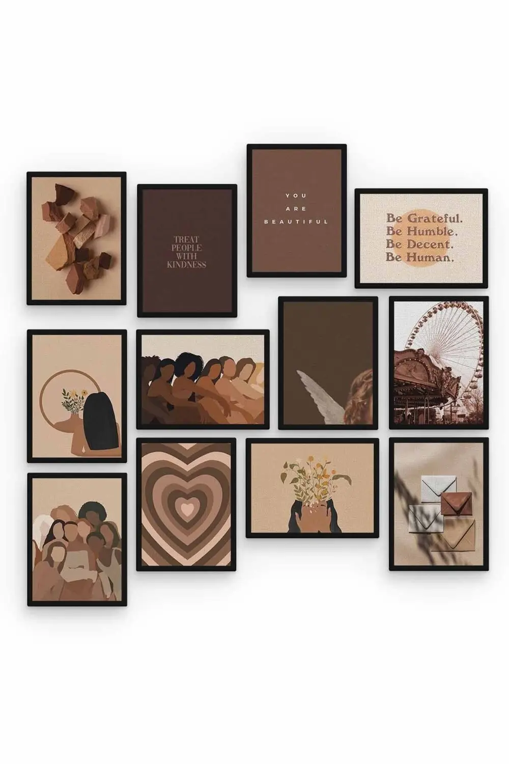 Girls 12 Parça Ahşap Mdf Tablo Zlltb204