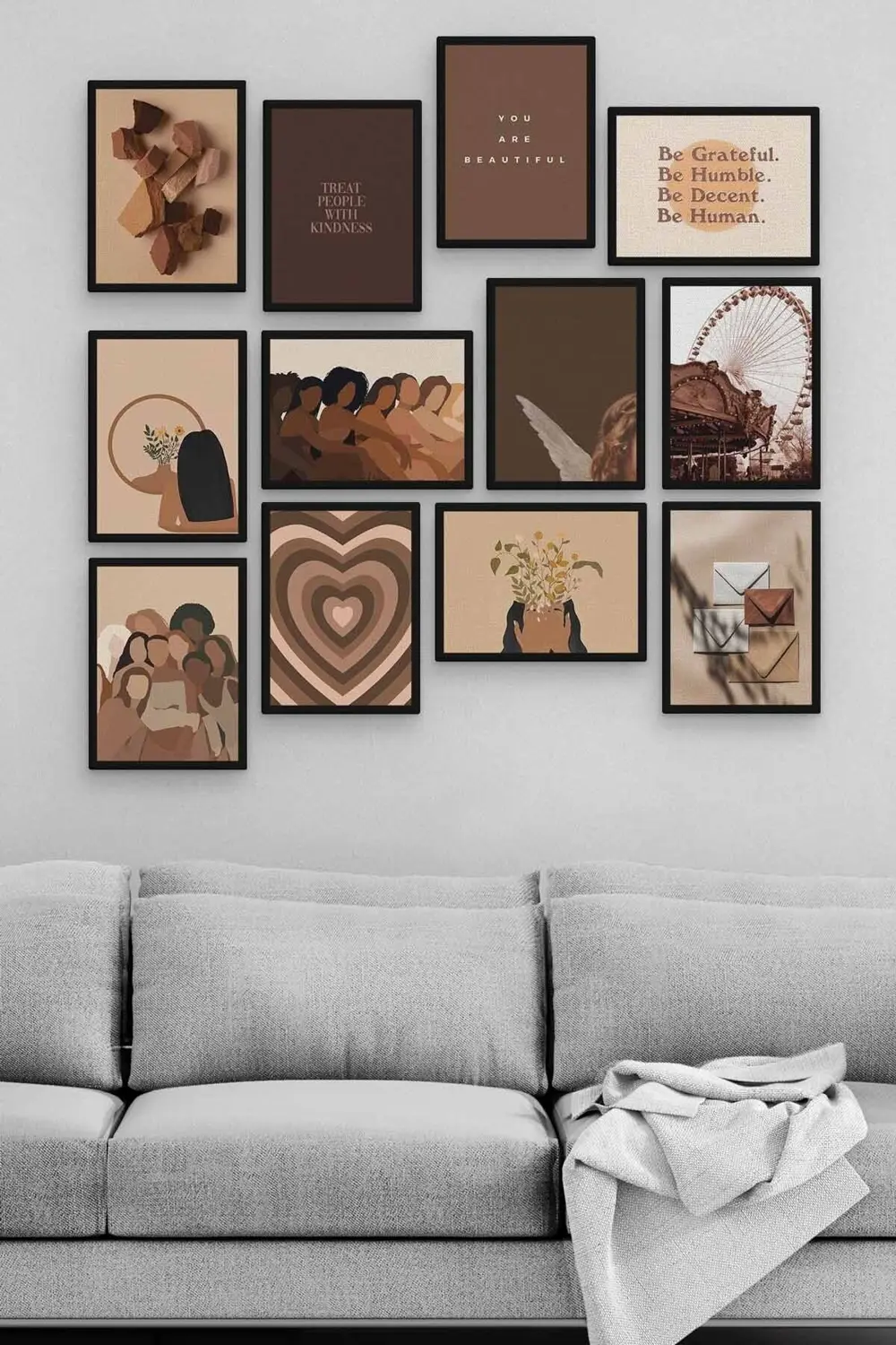 Girls 12 Parça Ahşap Mdf Tablo Zlltb204