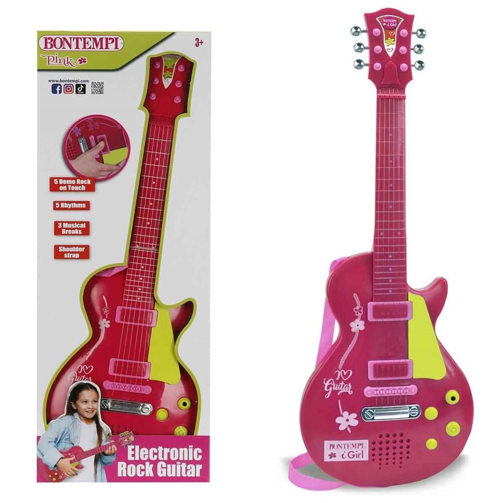GİTAR ELEKTRONİK TUŞLU/TELLİ/ASKILI PEMBE