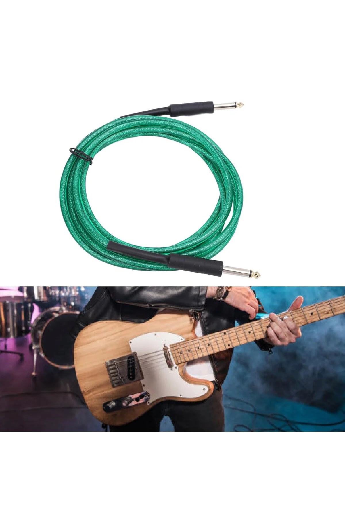 Gitar Enstrüman Kablosu, 6.35mm Erkek - Erkek Düz TRS Ses Kablosu