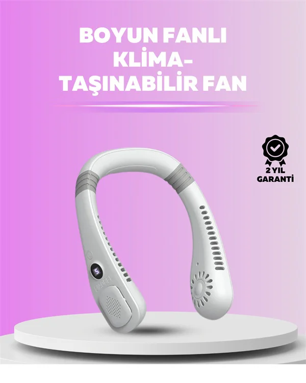 Giyilebilir Bladeless Boyun Fanı 360 Serinlik, 5 Kademe Rüzgar, Usb Şarjlı Sessiz Mini Klima - Lisinya