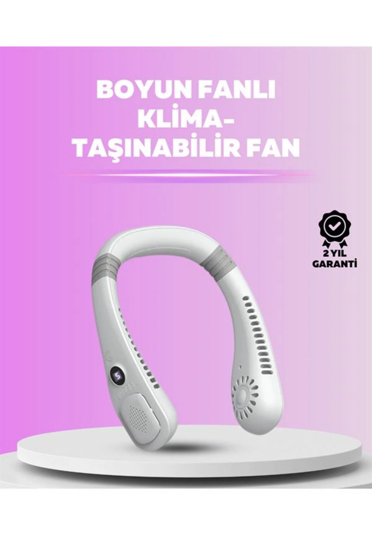 Giyilebilir Bladeless Boyun Fanı | 360° Serinlik, 5 Kademe Rüzgar