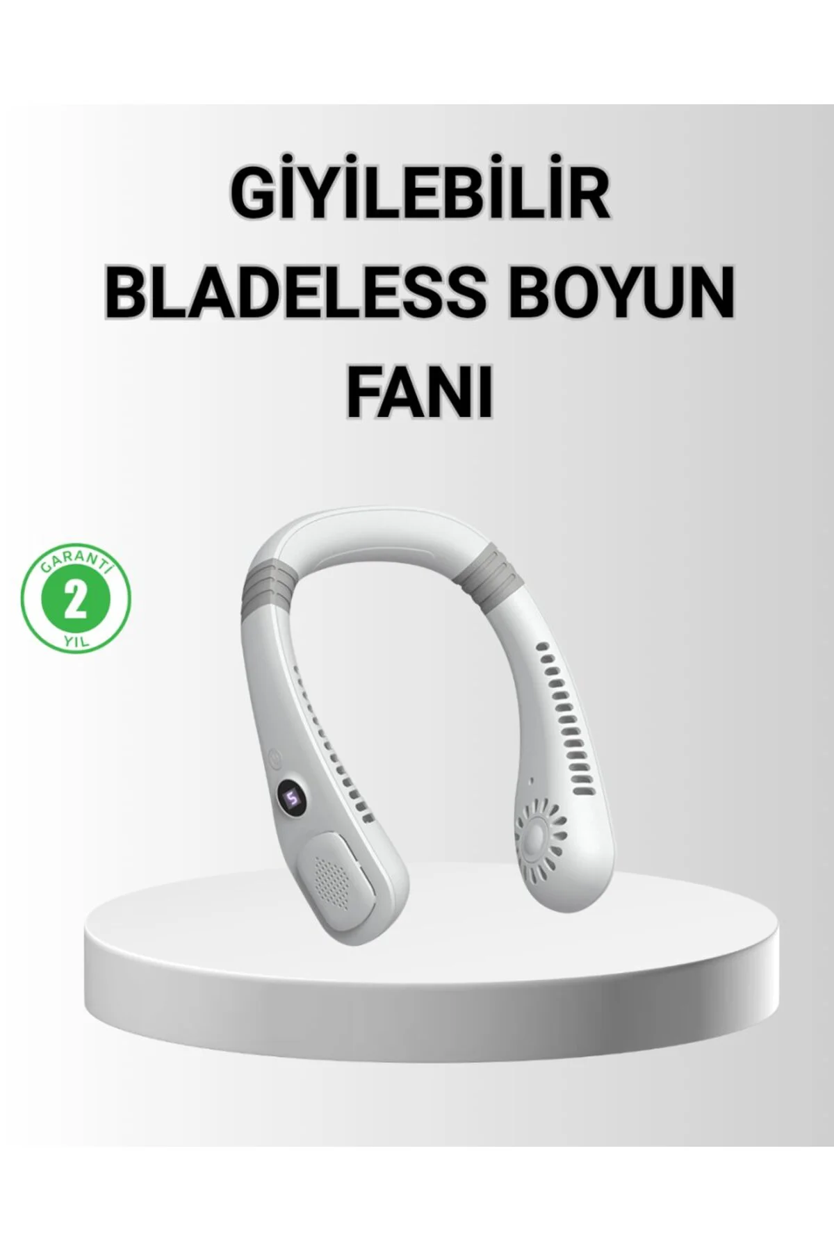 Giyilebilir Boyun Fanı 360° Dairesel Rüzgar ve 5 Kademeli Hız Aya