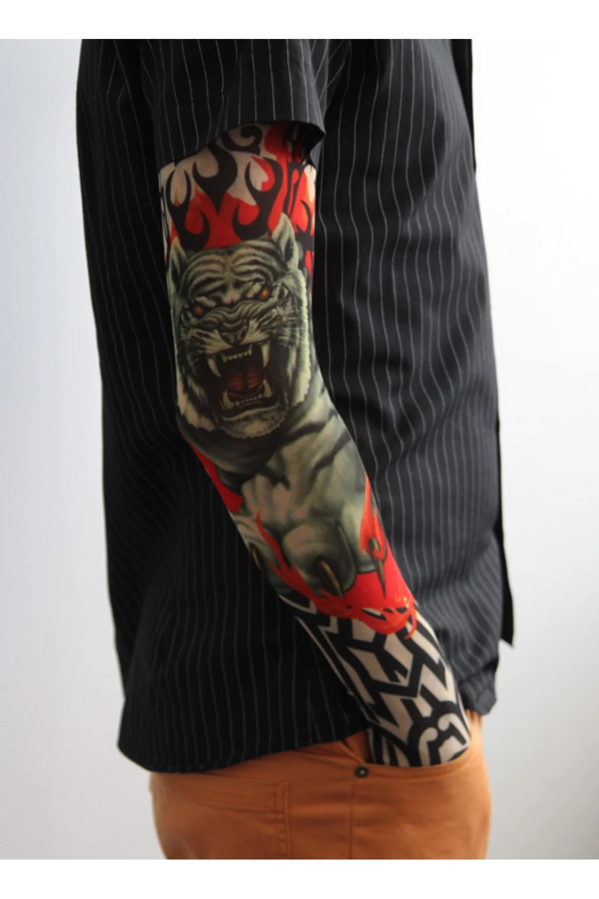 Giyilebilir Kol Dövmesi Çorap Dövme 3D Baskılı Kol Bacak Dövme 2 