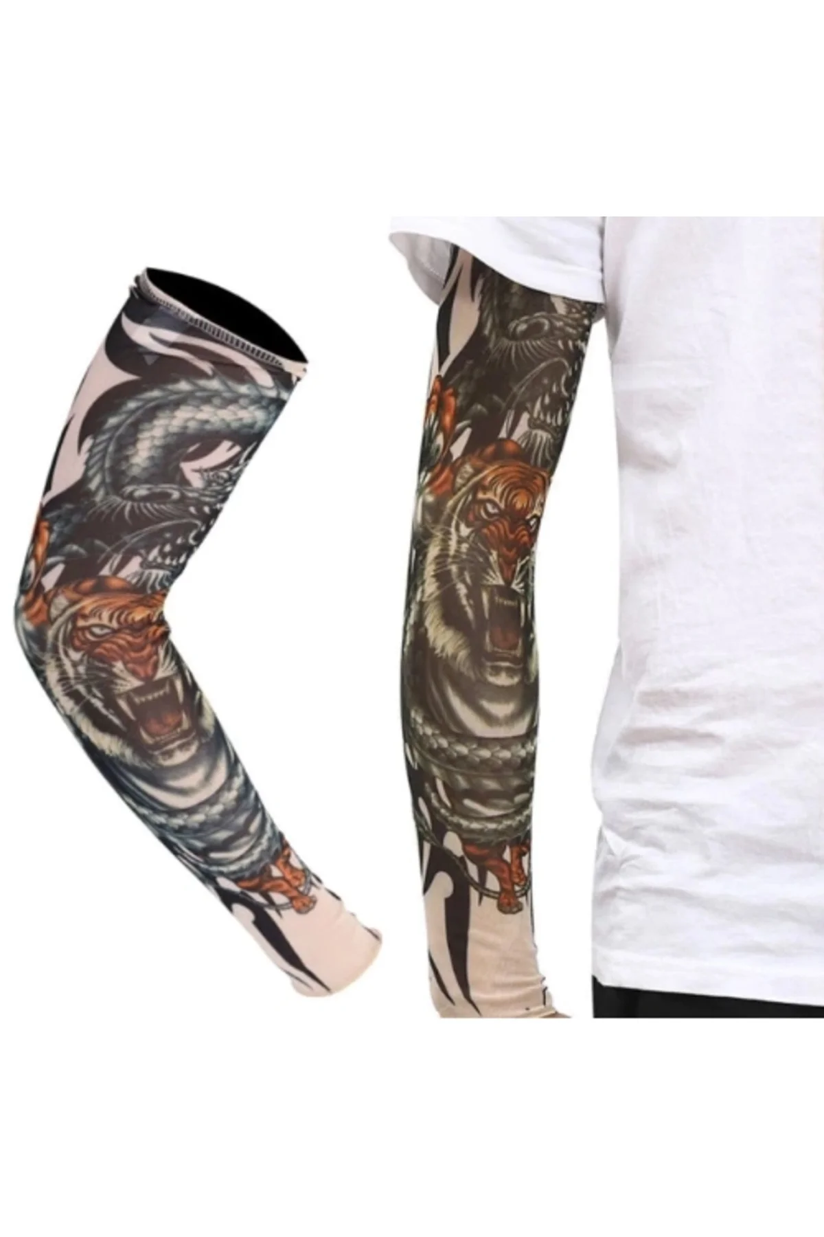 Giyilebilir Kol Dövmesi Çorap Dövme 3d Baskılı Kol Bacak Dövme 2 