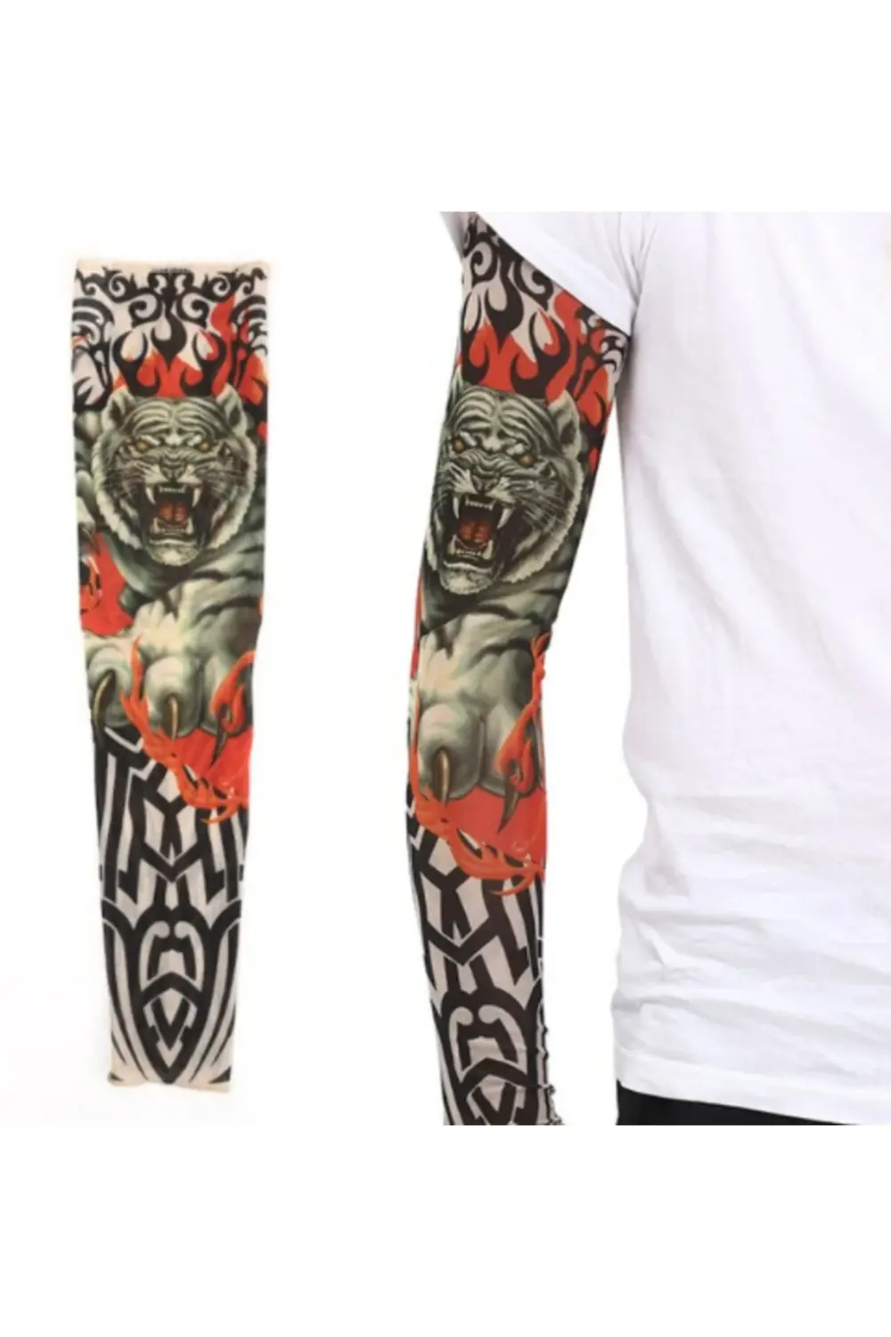 Giyilebilir Kol Dövmesi Çorap Dövme 3D Baskılı Kol Bacak Dövme 2