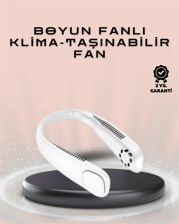 Giyilebilir Sessiz Fan 224g Hafif, Bladeless Güvenli Tasarım, 5 Vitesli Soğutma, Usb Şarjlı Fan - Lisinya