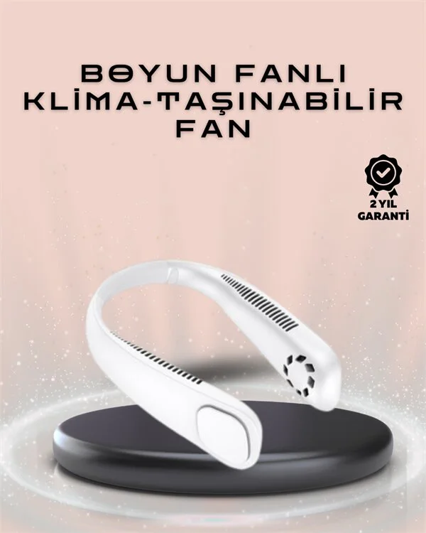 Giyilebilir Sessiz Fan | 224g Hafif Bladeless Güvenli Tasarım 5 Vitesli Soğutma USB Şarjlı Fan