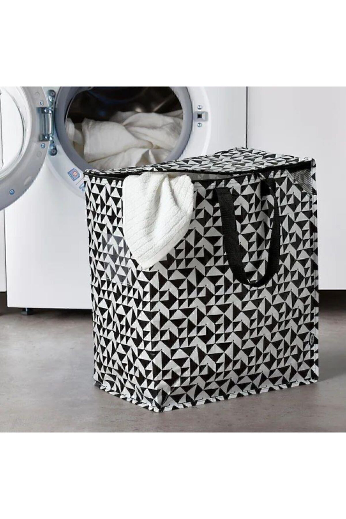 İkea Giysi Malzeme Yemek Taşima Çantasi Desenli Siyah 47 Lt