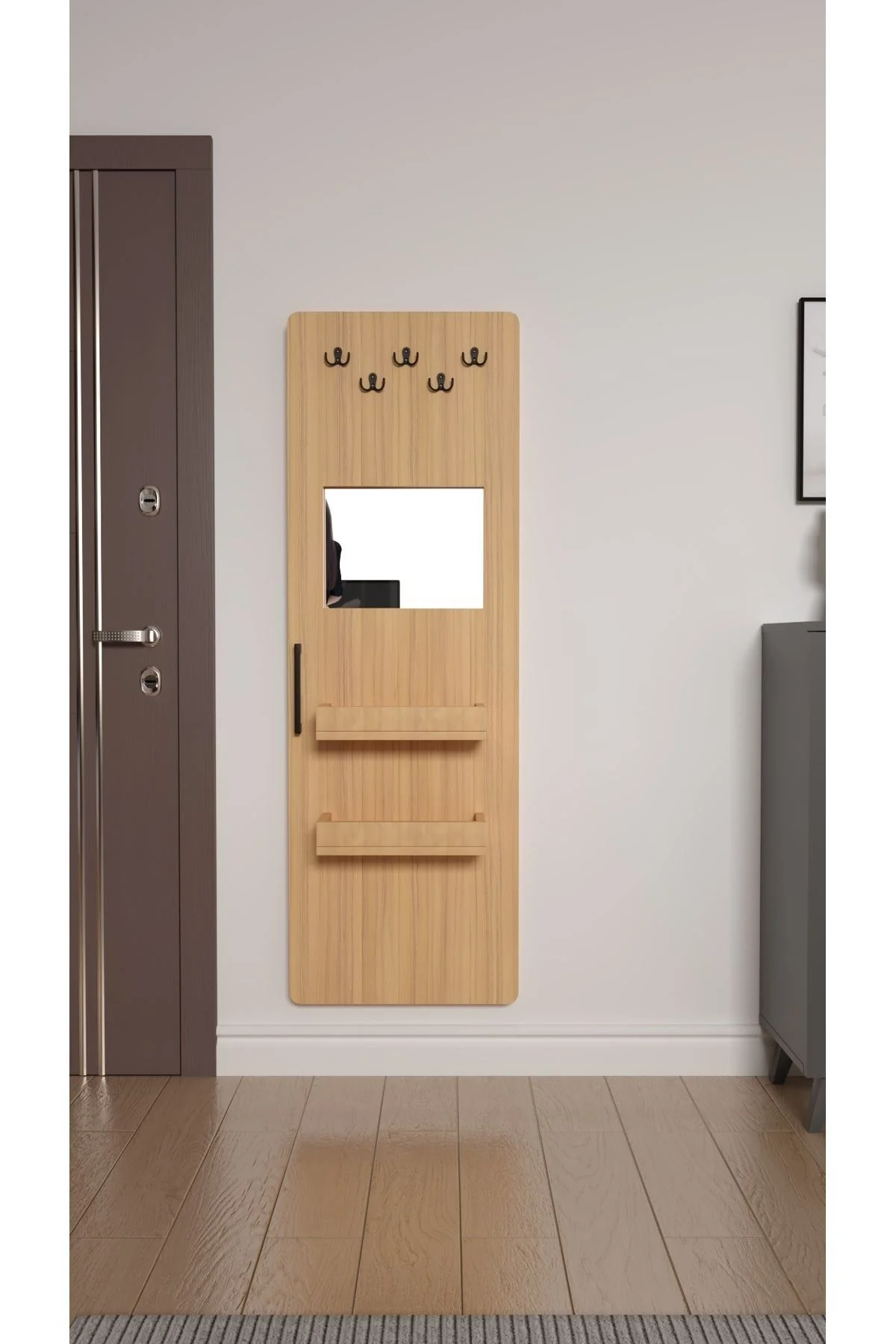 Gizli Boy Aynası, Dekoratif Vestiyer, Modern Askılık, Sürgülü Kap