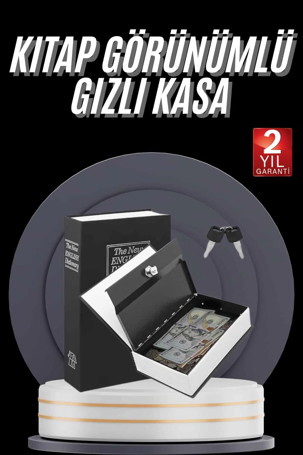 Gizli Kasa Kilitli Sözlük Görünümlü 18cm Gizli Kasa Büyük Boy Ana