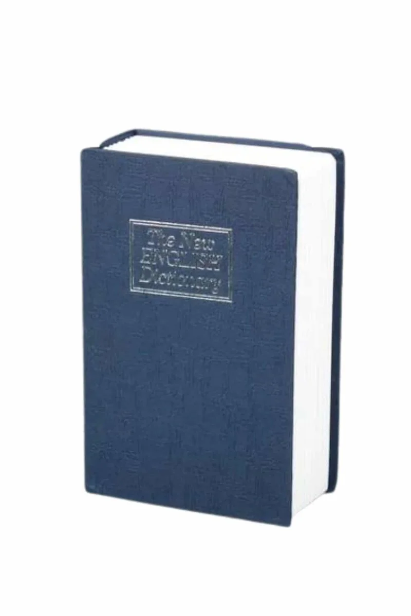 Gizli Kasa Sözlük Görünümlü Anahtarlı Güvenli Kasa 18cm - Koyu Lacivert Kitap Kapağı
