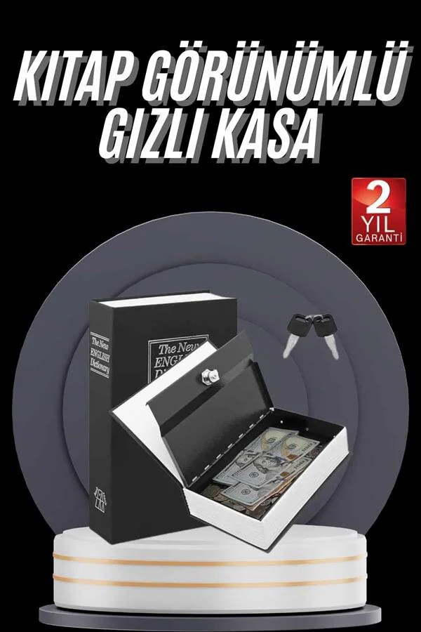 Gizli Kasa Sözlük Görünümlü Anahtarlı Güvenli Kasa 18cm - Kitap Kasa