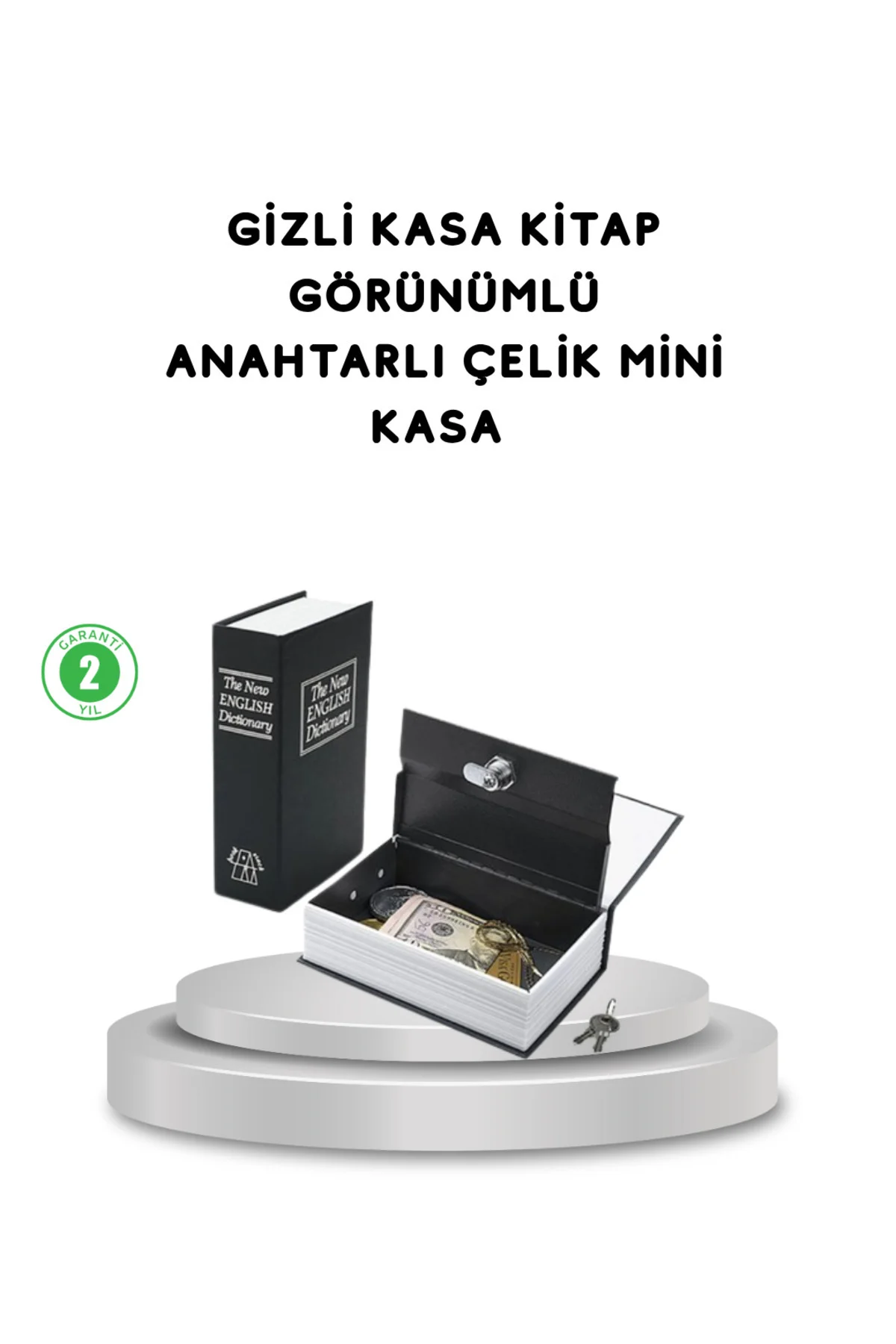 Gizli Kitap Kasa – Metal Gövdeli, Anahtarlı