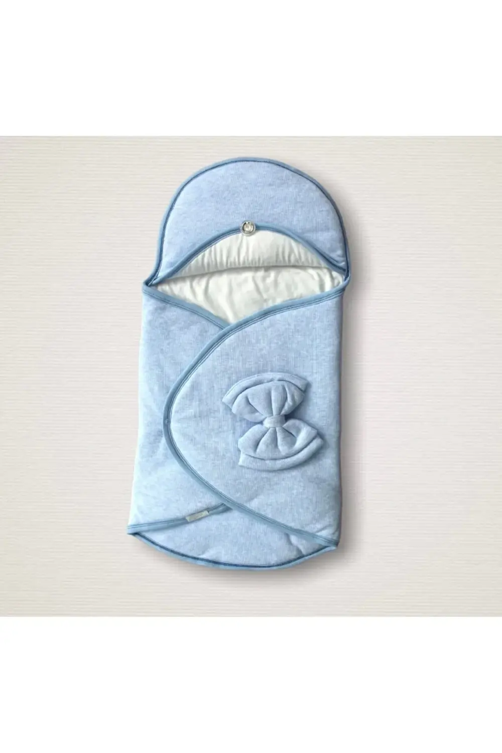 gl00my Yenidoğan Mavi Fiyonk Detaylı Çizgi Efektli Kundak Bebek B