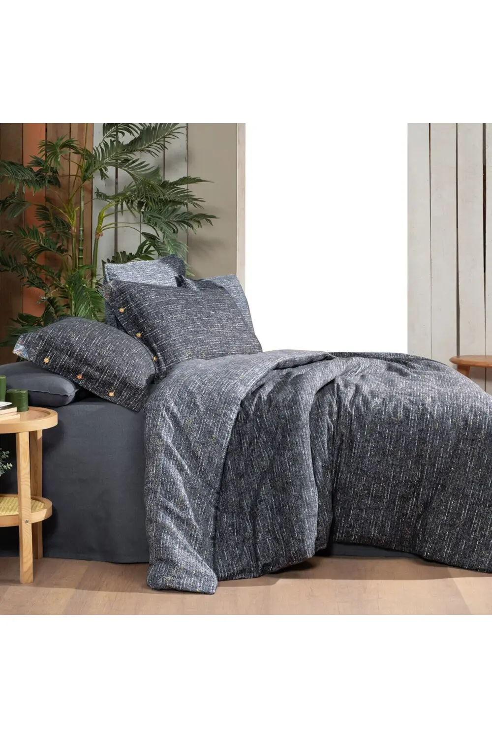 Glamis Tek Kişilik %100 Pamuk Flanel (PAZEN) Nevresim Takımı-gri